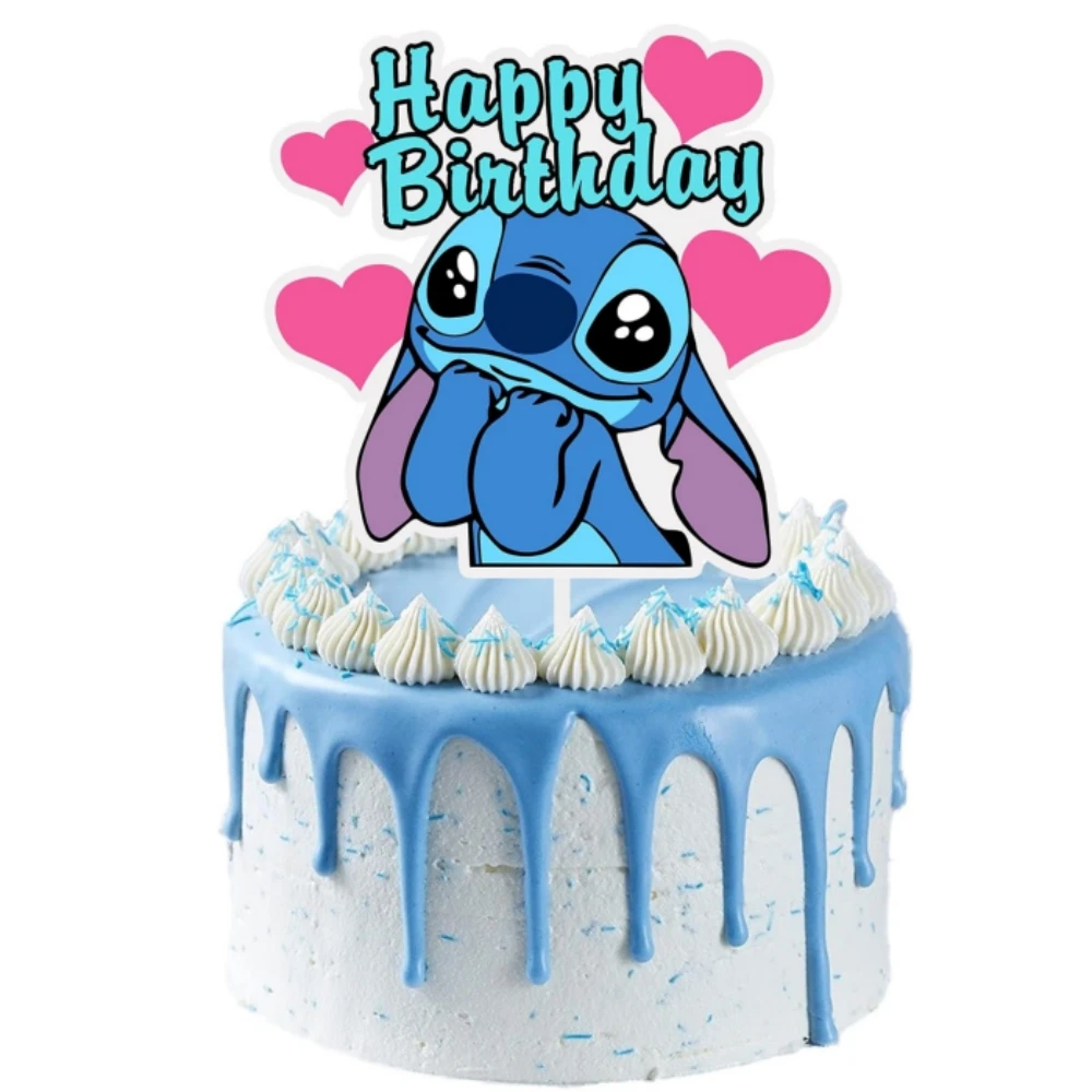 ideias de topper de bolo stitch para festa infantil
