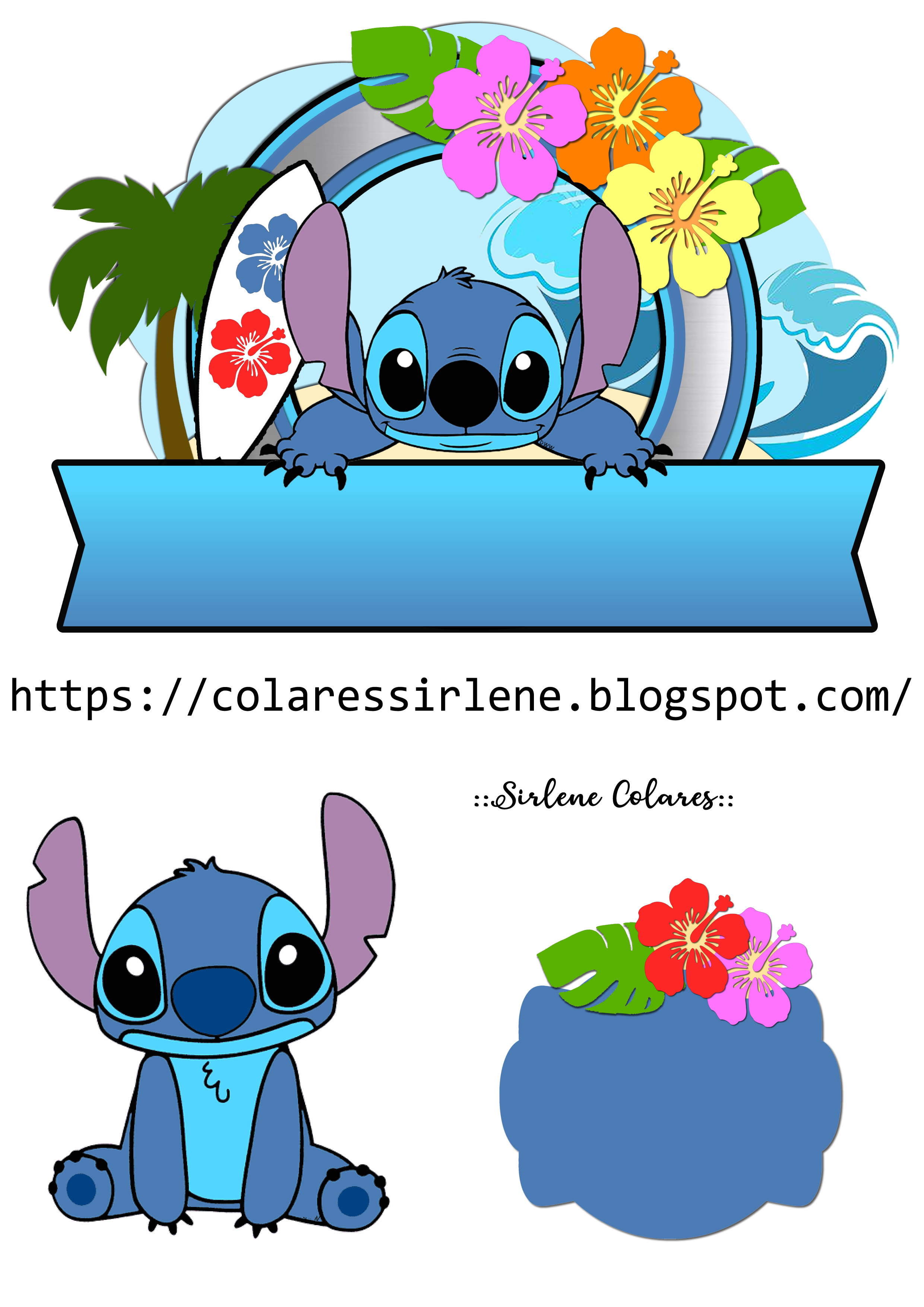 topo de bolo stitch png