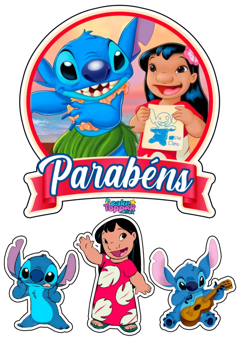 topo de bolo stitch para festa infantil