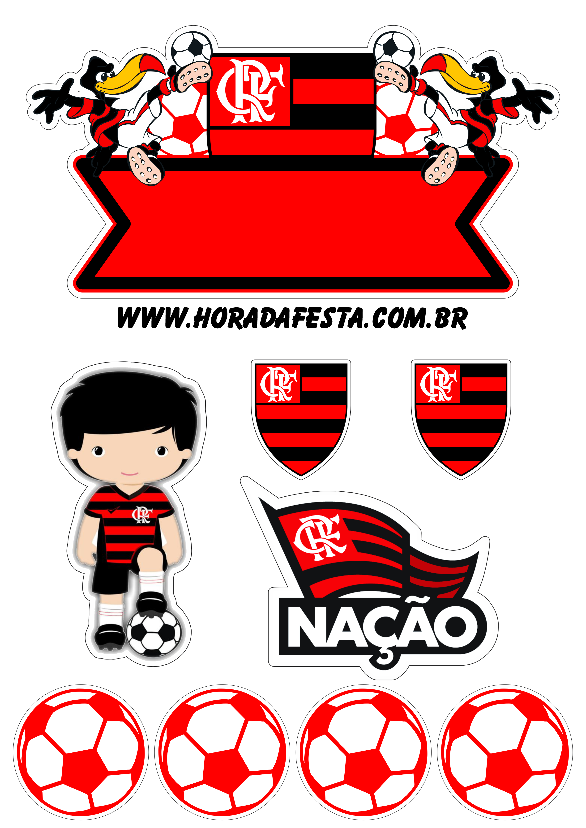 topper de bolo flamengo png