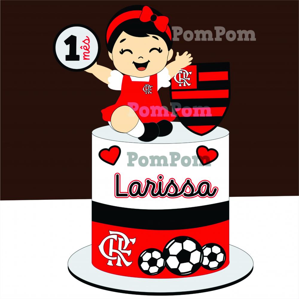 como fazer topper de bolo flamengo