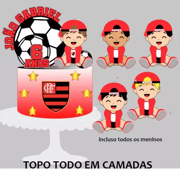 topper de bolo flamengo png