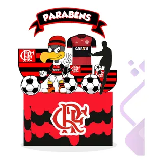 arte digital flamengo para bolo