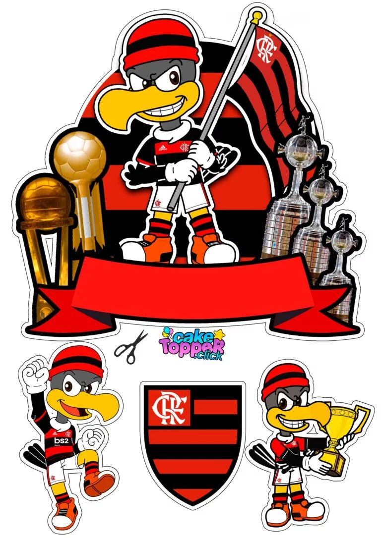 topo de bolo flamengo shaker