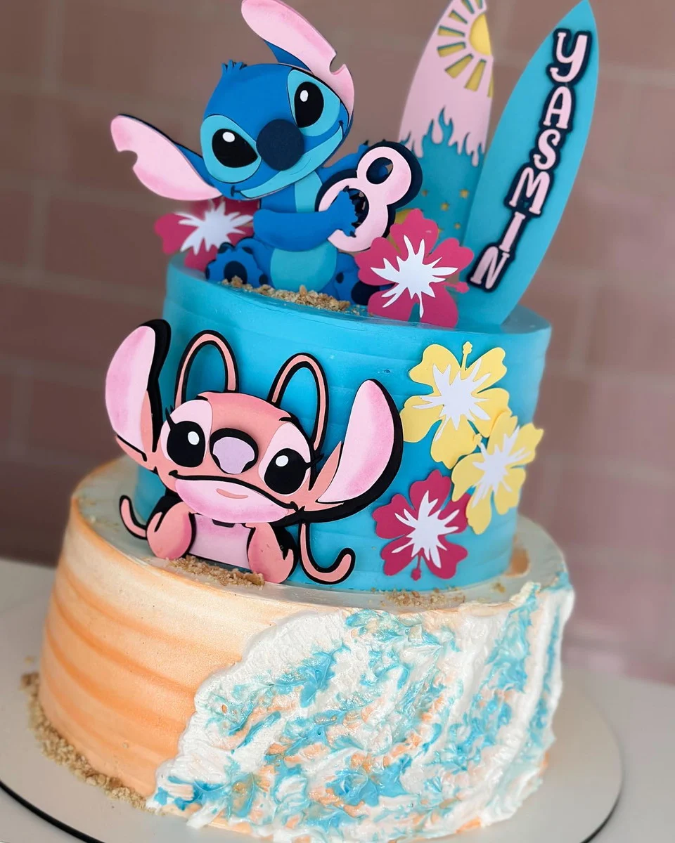 Topper de bolo Stitch personalizado