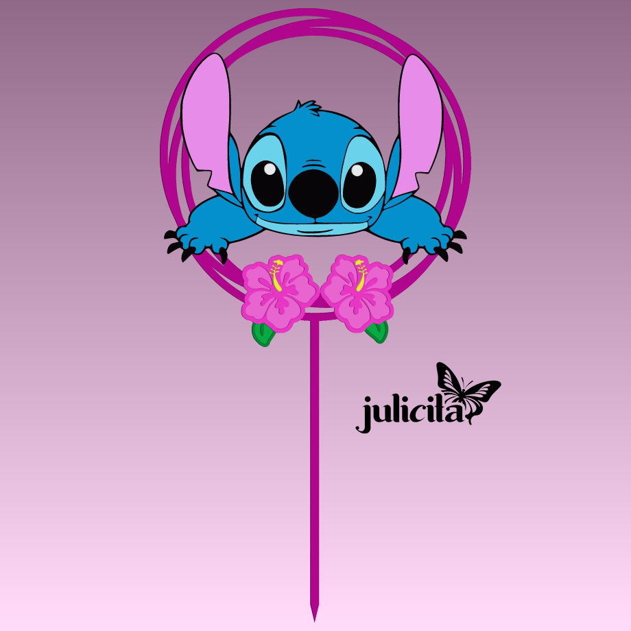 Topper de bolo Stitch comestível