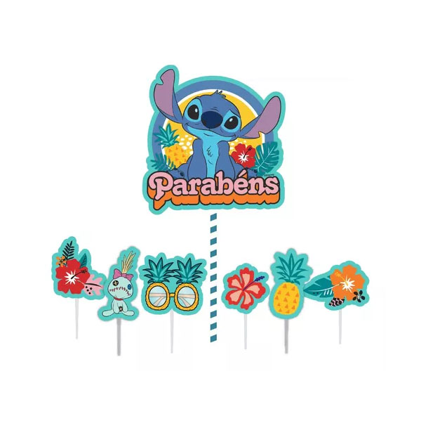 Topper de bolo Stitch personalizado