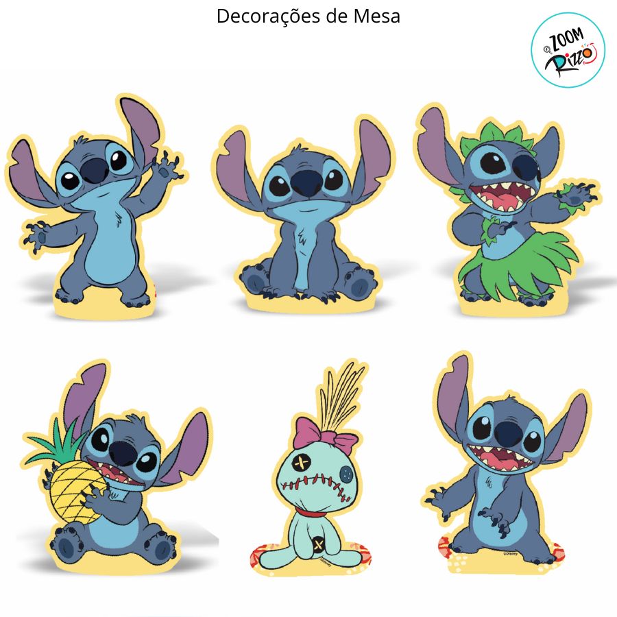 ideias criativas topper Stitch para festa infantil