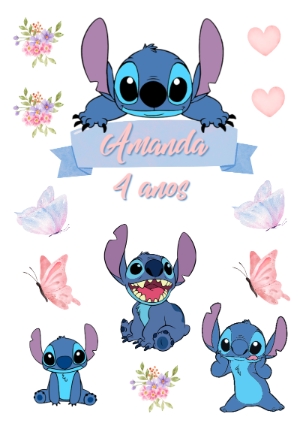 topo de bolo stitch kawaii