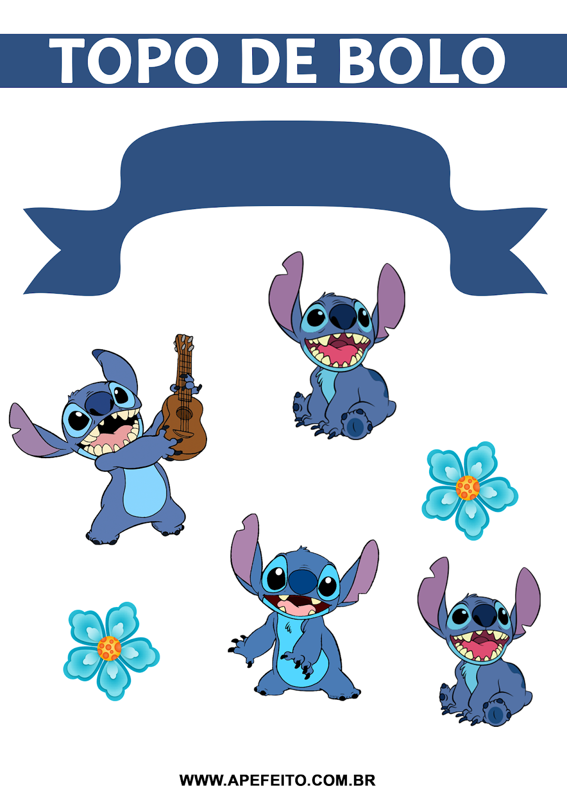 personalizado topo de bolo stitch