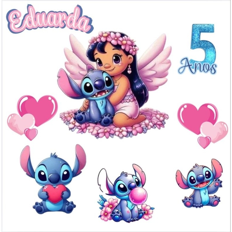 stitch birthday cake topper png
