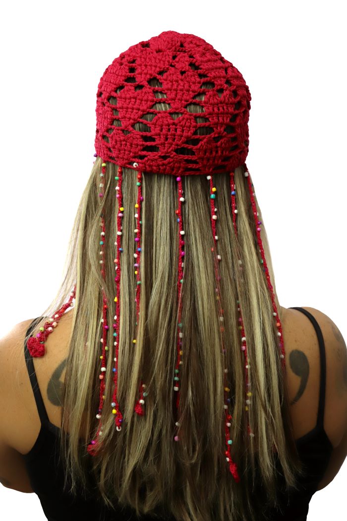 touca de crochê feminina com gráfico