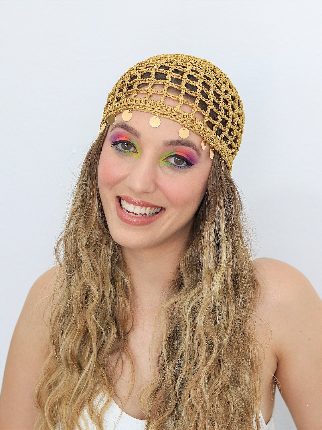 touca de crochê feminina com gráfico