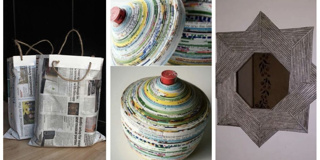 passo a passo canudinhos de jornal para iniciantes