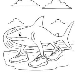 melhores desenhos de tubarão para colorir para crianças