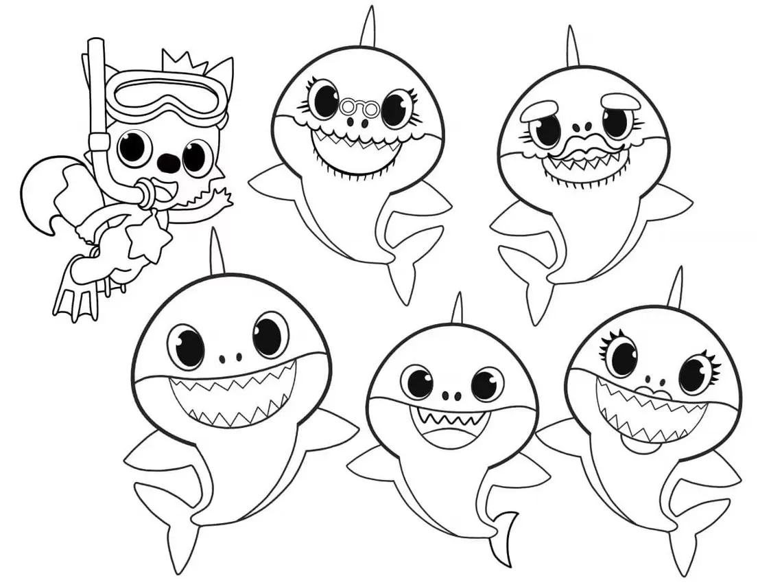 desenho de tubarão vs desenho de baleia para colorir