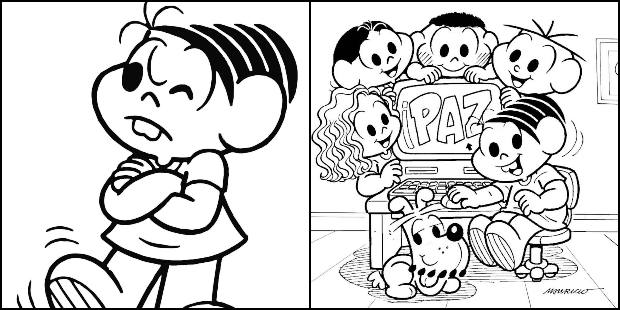 erros comuns ao colorir turma da mônica