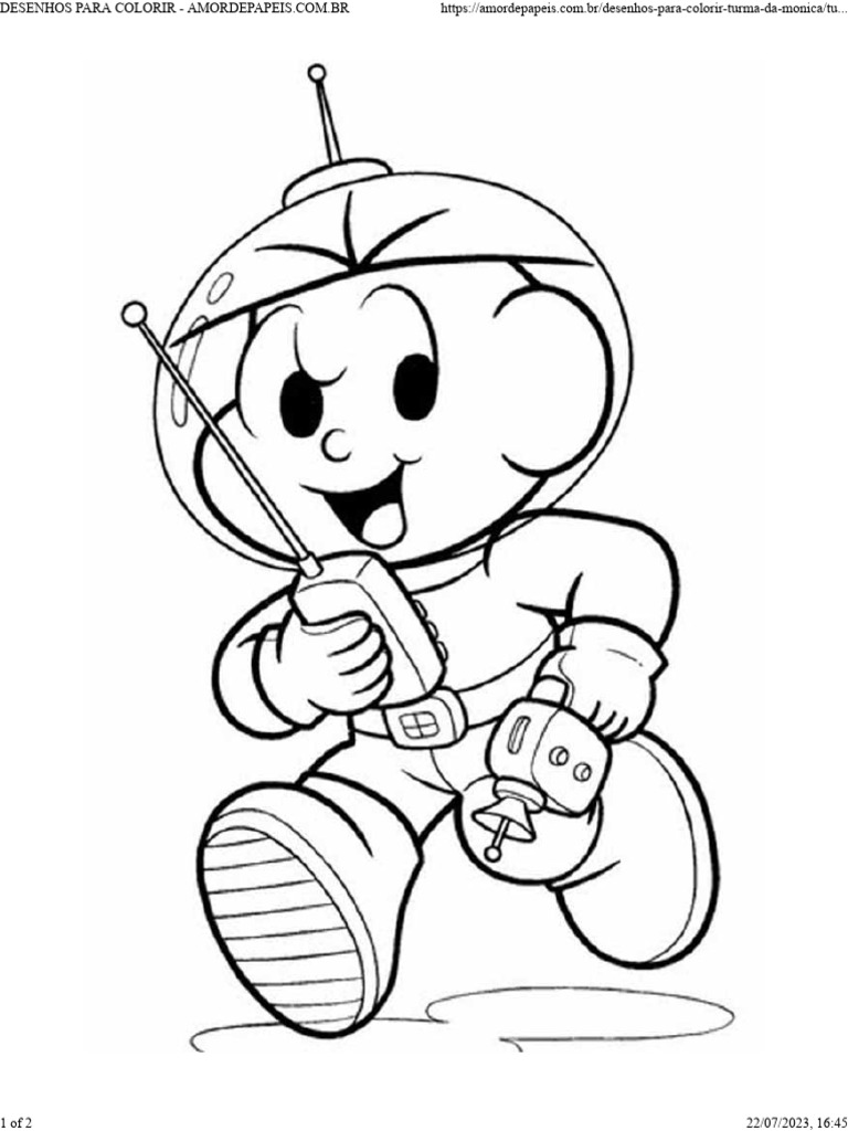 turma da mônica para colorir vs desenhos genéricos