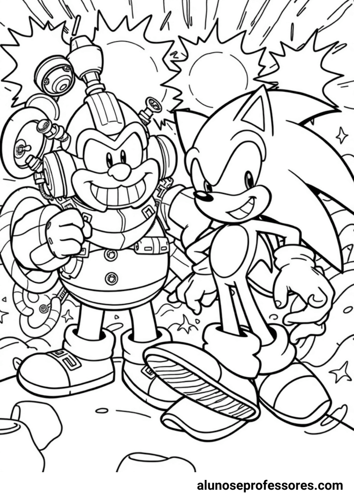 desenhos do sonic para imprimir e colorir