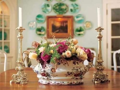 vasos de flores para mesa de jantar