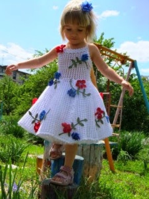 vestido de crochê infantil tamanho RN