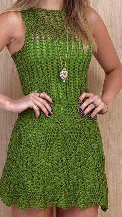 ideias de vestidos de crochê para festas
