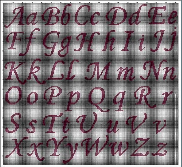 letras em ponto cruz para imprimir
