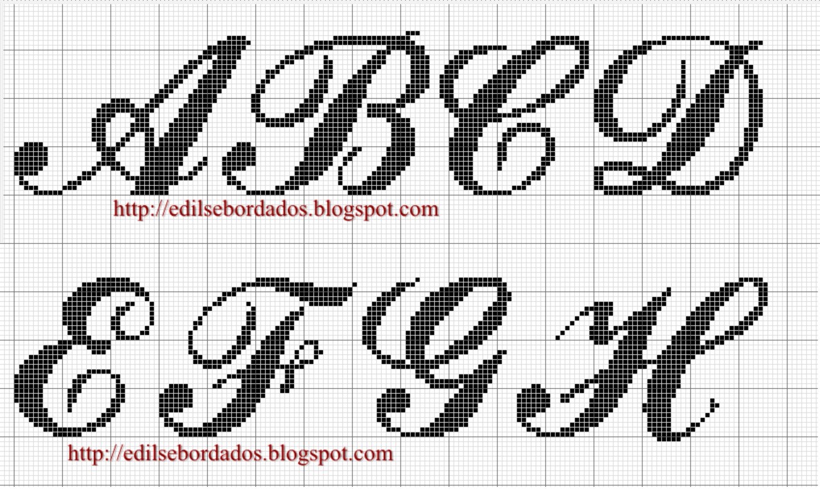 letras grandes ponto cruz para toalhas