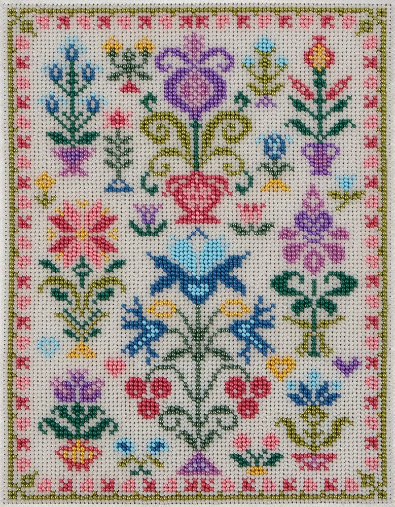 ponto cruz floral
