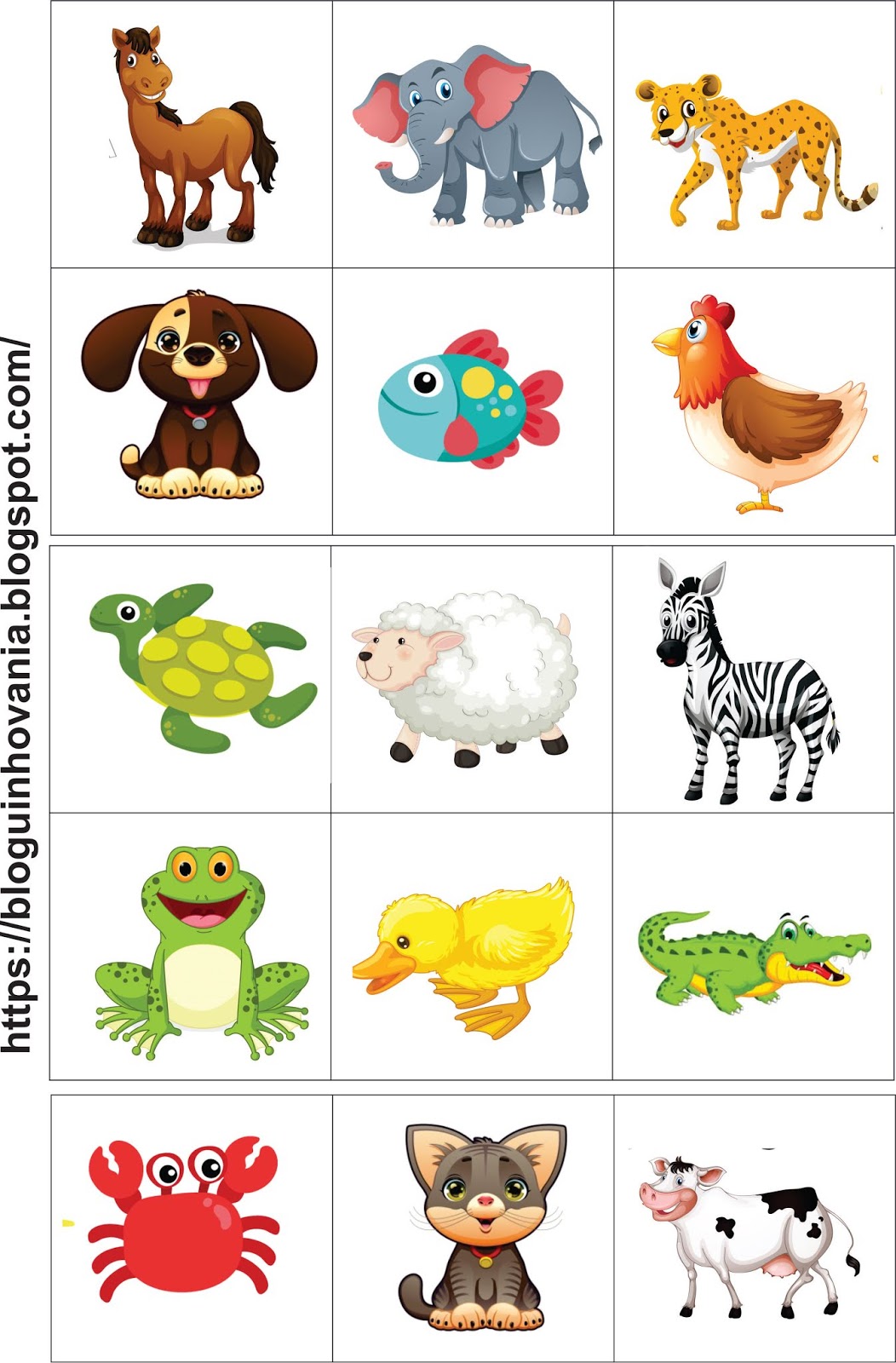 animais da fazenda para colorir e recortar