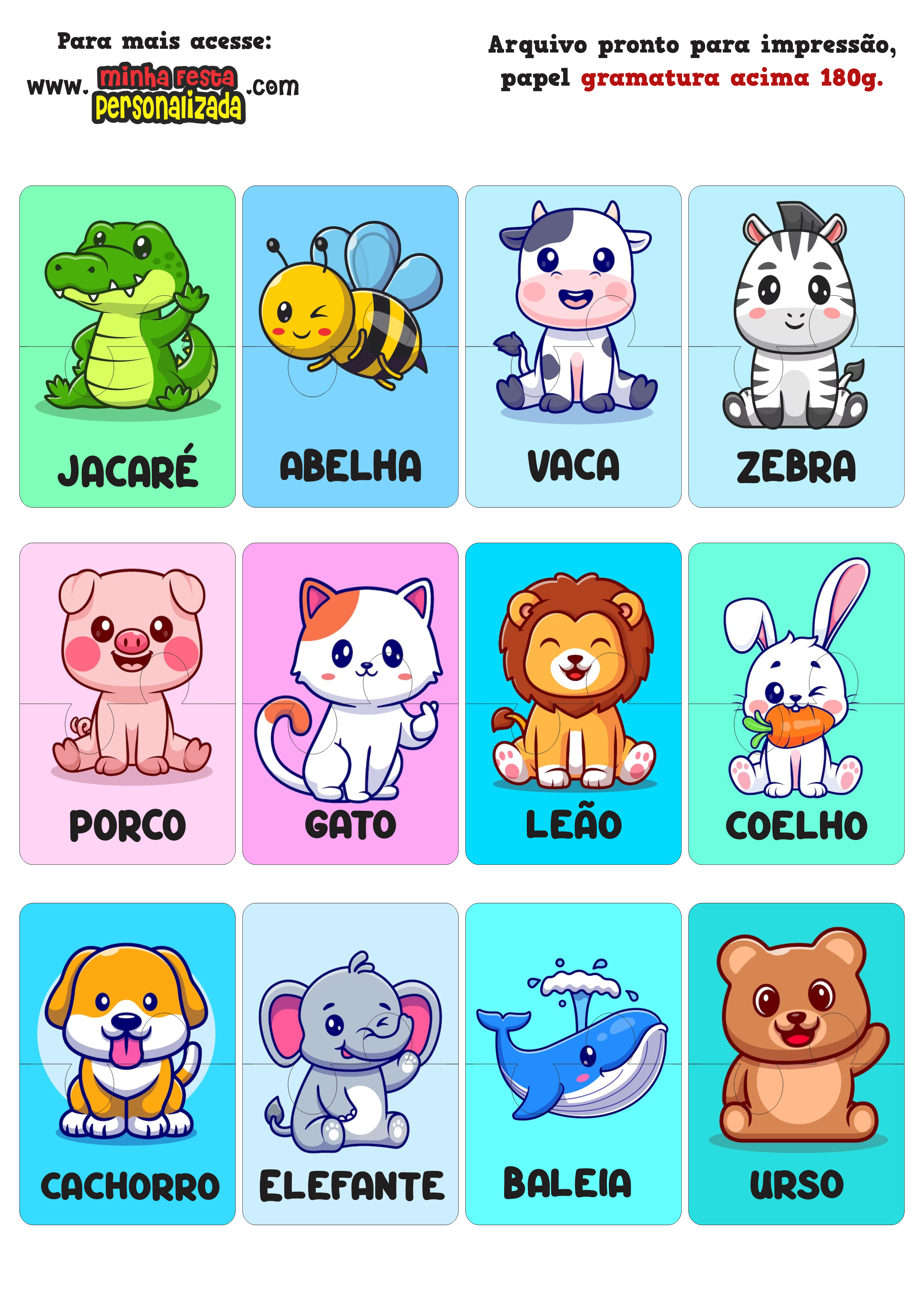 bichinhos de papel para imprimir