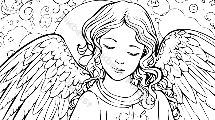 desenhos de anjos para imprimir