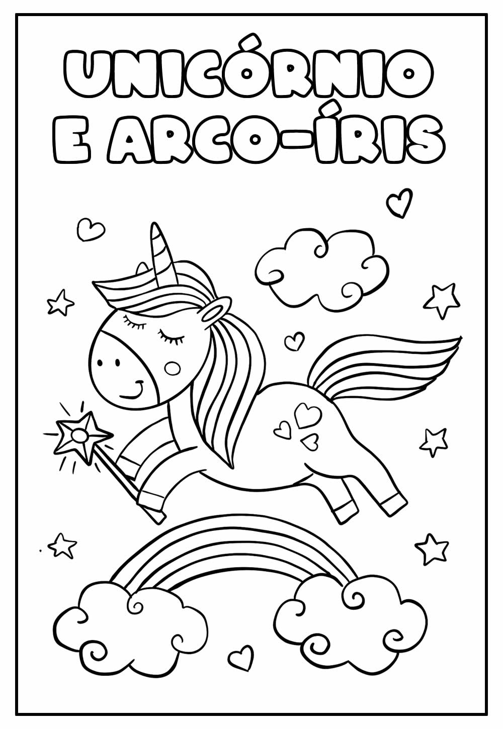 desenho arco-íris e nuvem