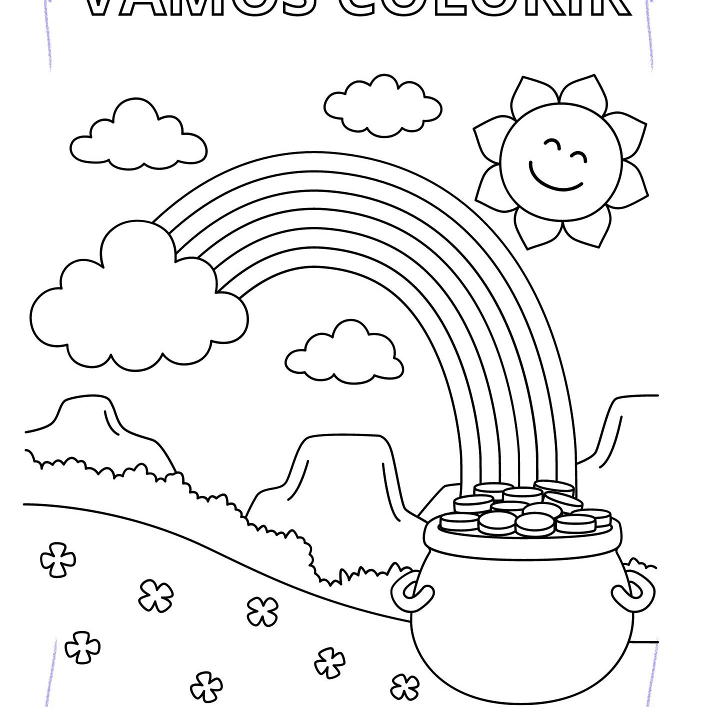 desenho arco-íris sol