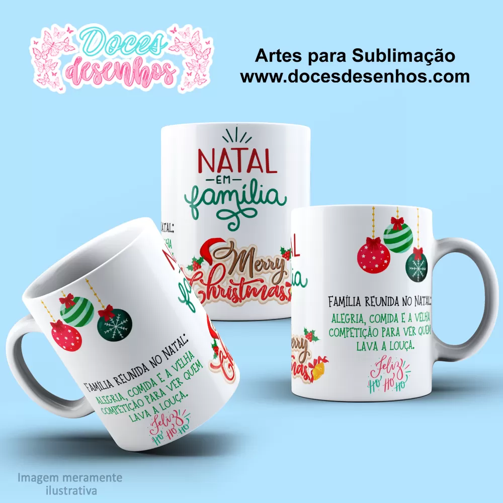 template caneca natal