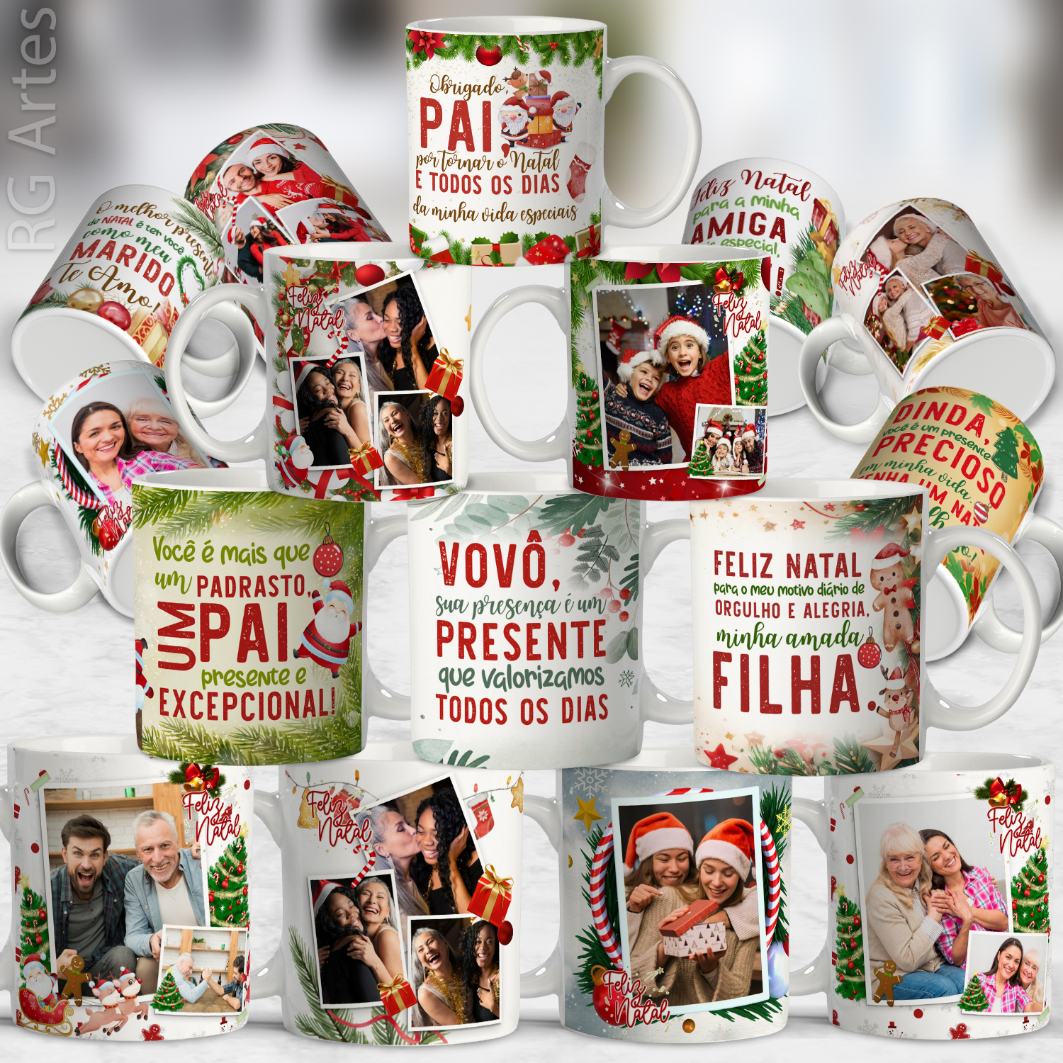 caneca natal 3d