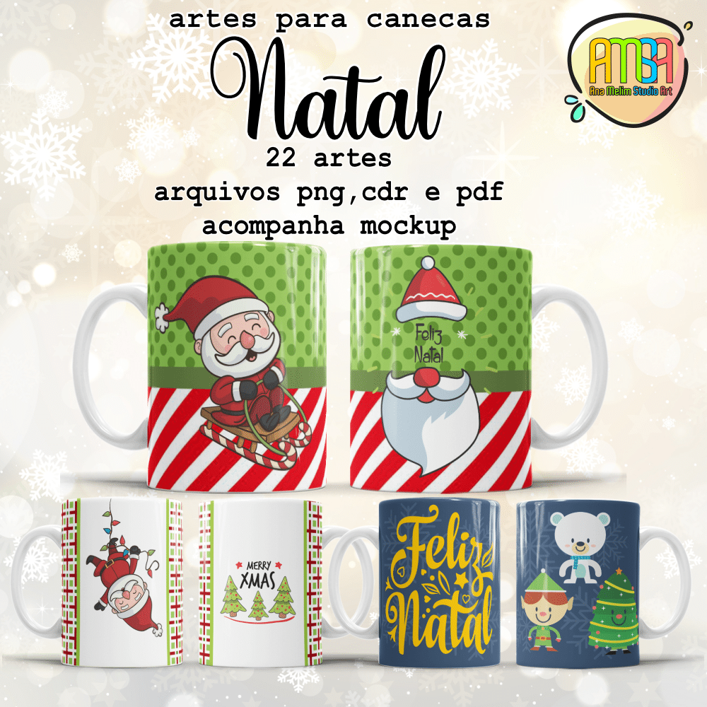 design caneca papai noel png