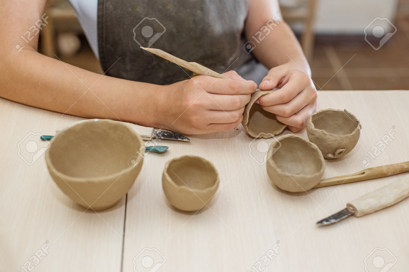 peças de decoração com argila
