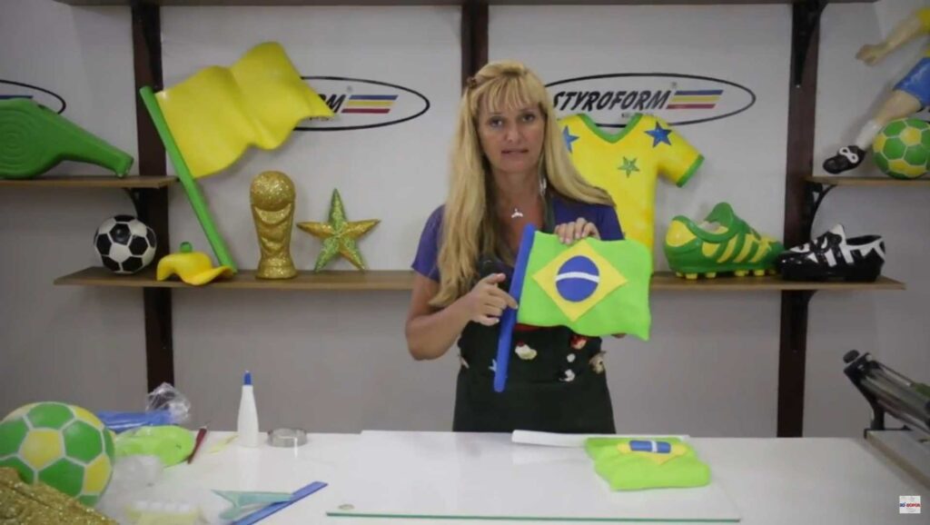 artesanato com feltro bandeira do Brasil