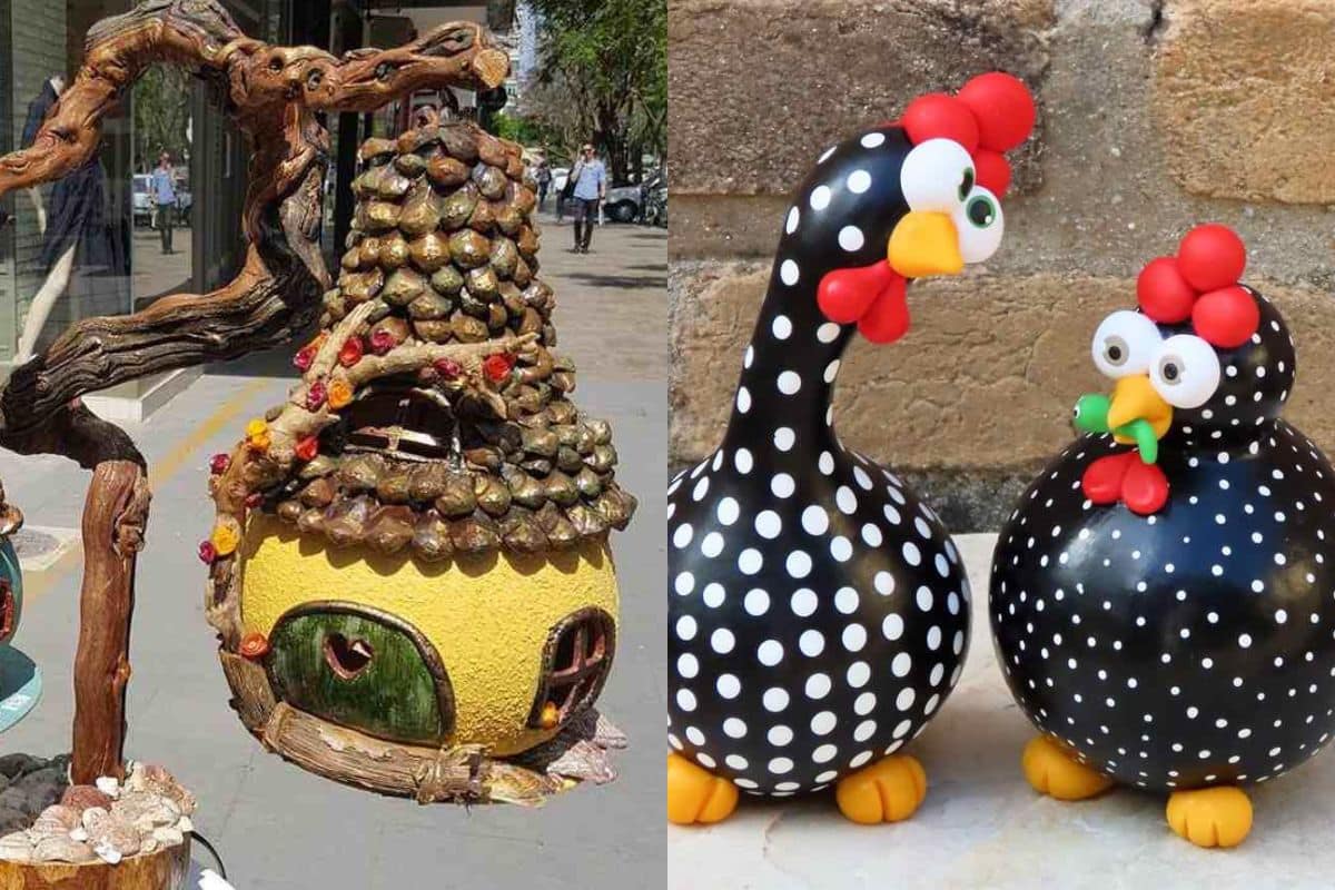 girafa de cabaça artesanato
