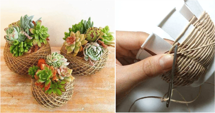 como fazer cesto de sisal