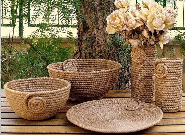 diy vasos de sisal