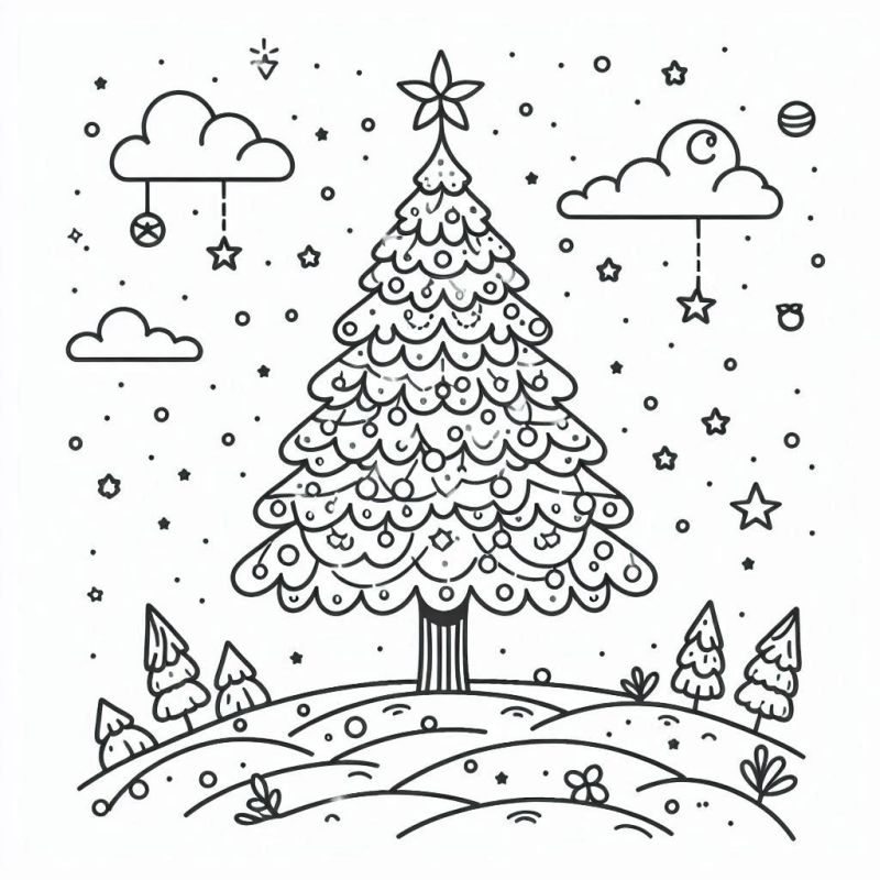 pintura de árvore de natal