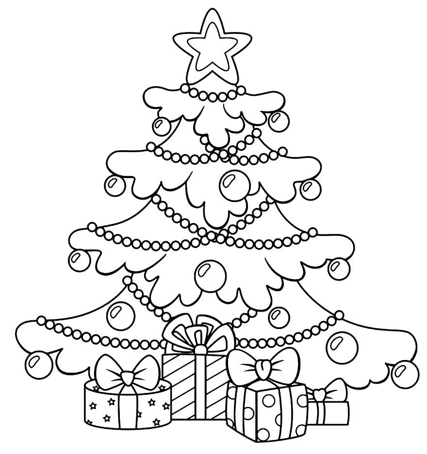 árvore de natal geométrica para colorir