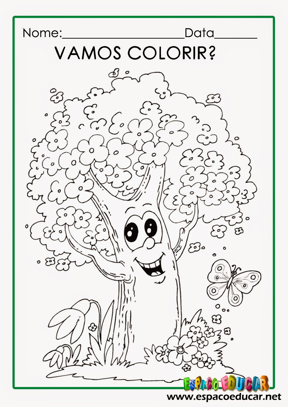 atividade dia da árvore para colorir