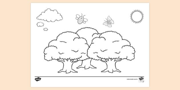 árvore com frutos para colorir