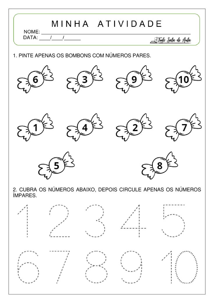atividades matemáticas para pré-escola