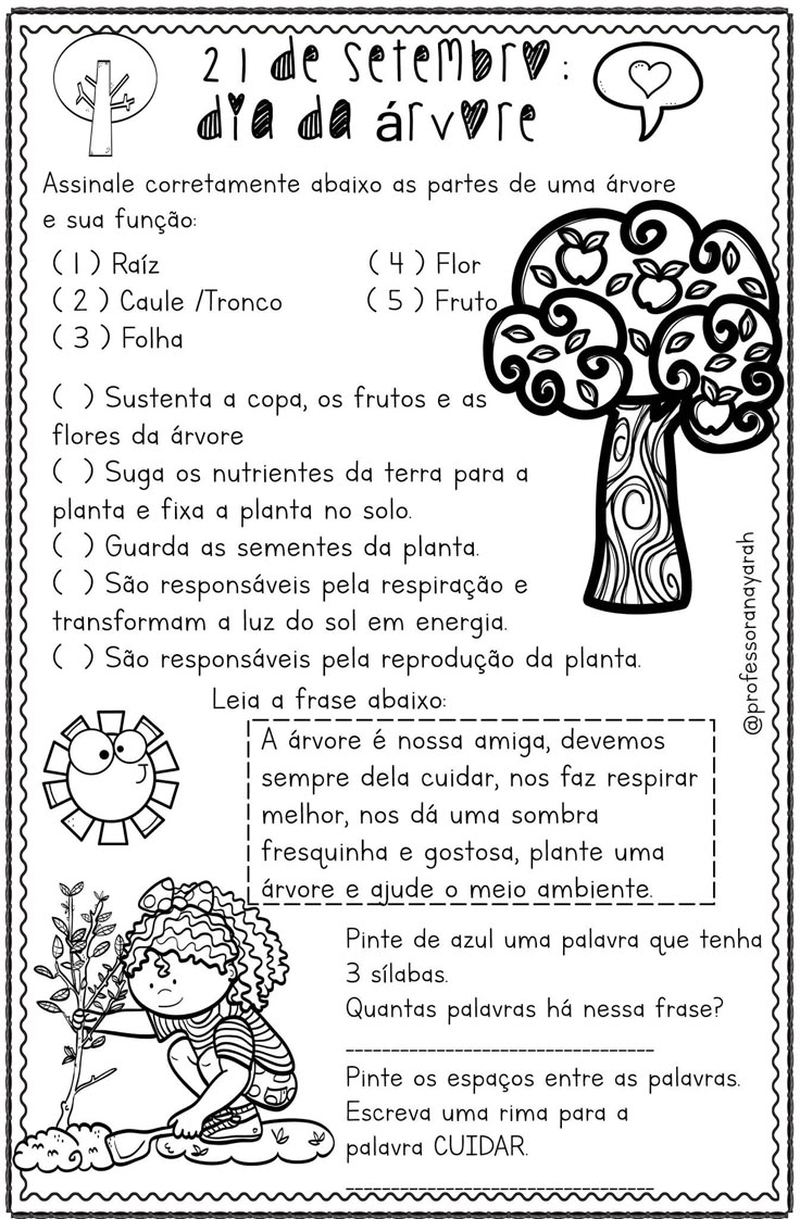 atividades dia da árvore 3 ano ensino fundamental