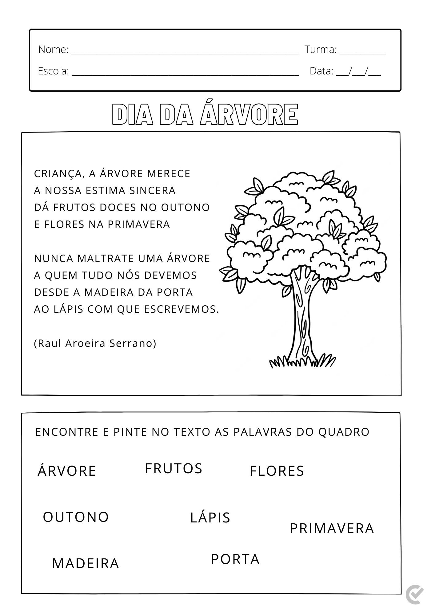 como trabalhar o dia da árvore com 3º ano
