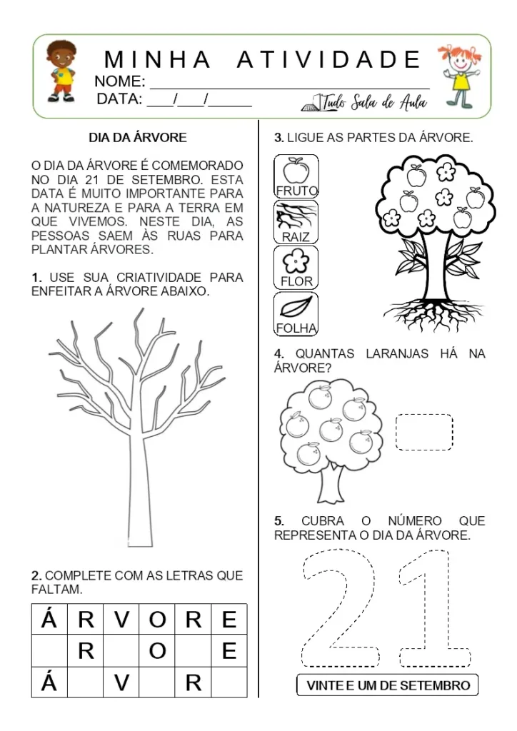 projetos dia da árvore 3 ano